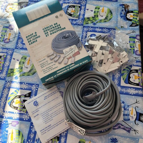 Roof / Gutter Electric De-Icing Cable 40ft - 200 Watts Wrap-On Brand - Picture 3 of 5